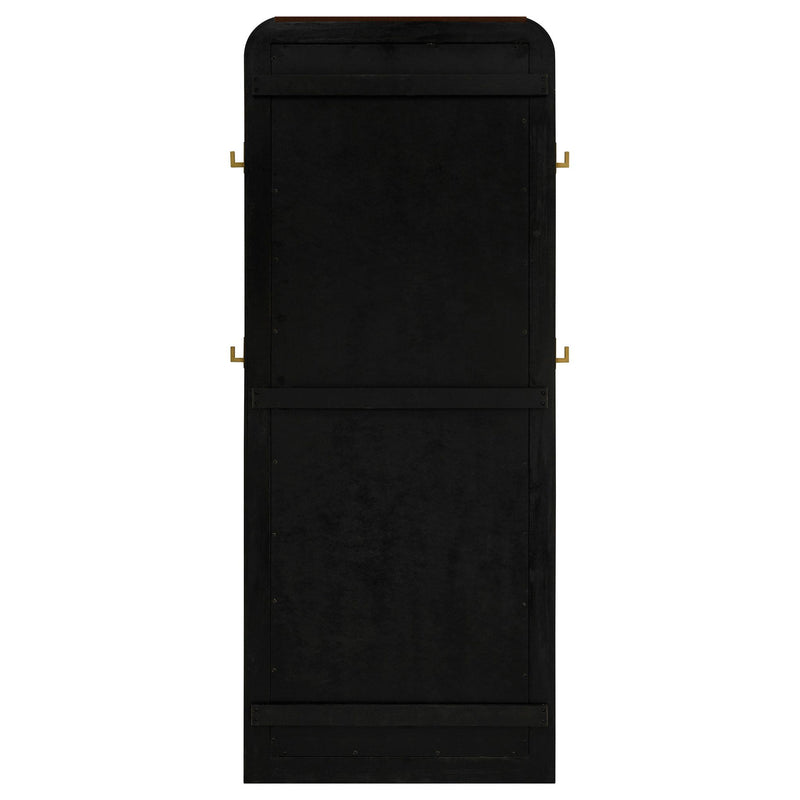 Arini Cane Weave Full Length Standing Floor Mirror Black