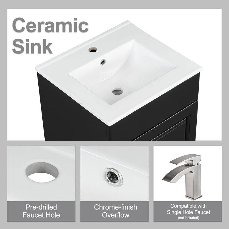 Bathroom Vanity With Sink, Cabinet With Adjustable Shelf