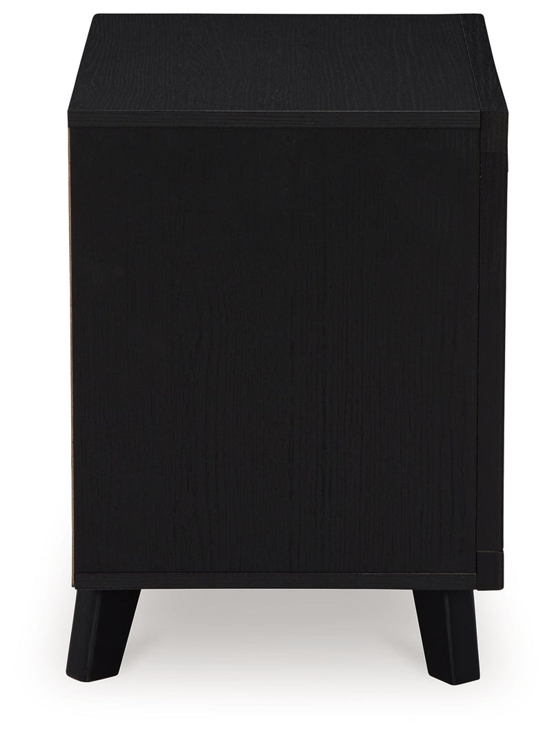 Danziar - Two Drawer Night Stand - Black
