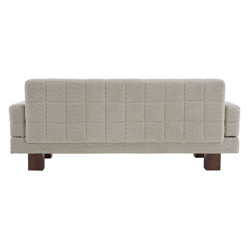 Modern Loveseat Sofa, 2 Seater With Square Arms For Living Room