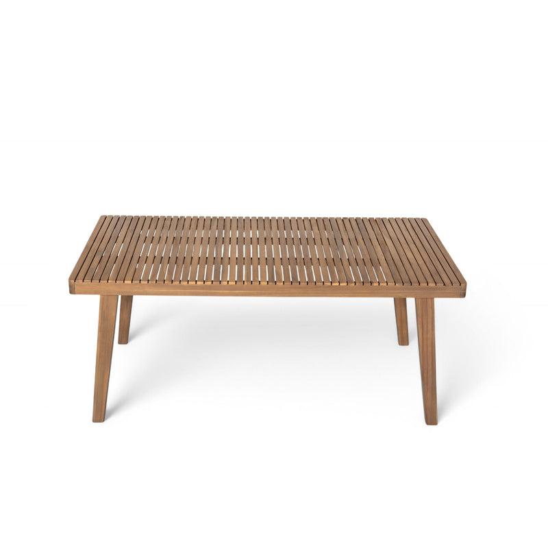 Outdoor Dining Table With Slatted Top, Ideal For Patio