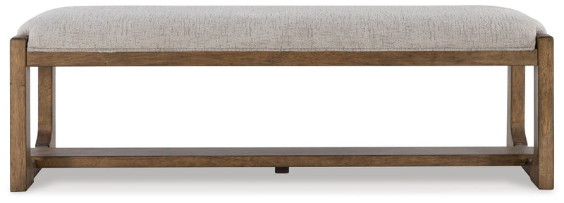 Cabalynn - Large Uph Dining Room Bench - Oatmeal / Light Brown