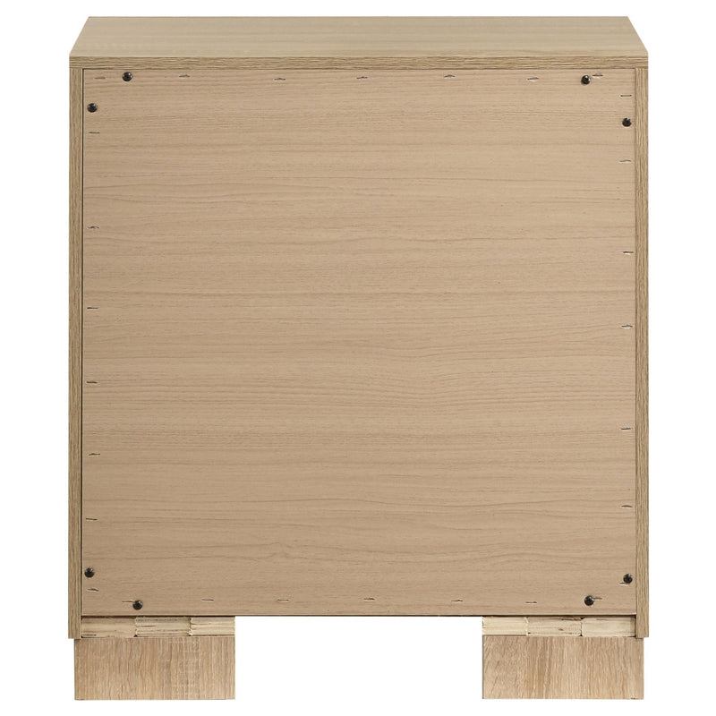 Arielle 2-drawer Bedroom Nightstand with Casters Light Oak