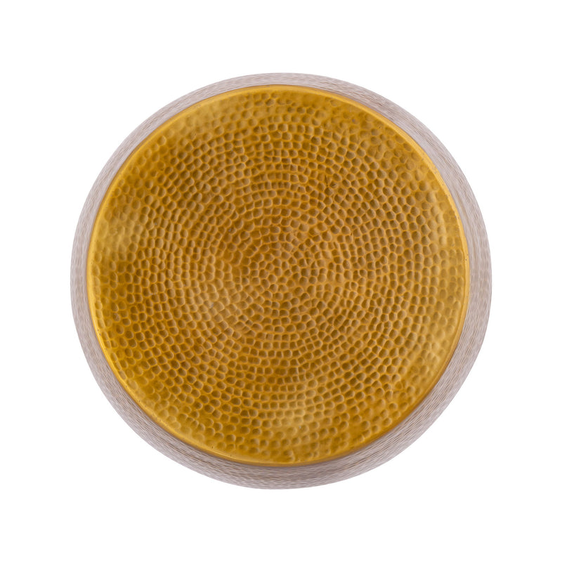 2 Piece Coffee And End Table Set, Oval Design - Gold