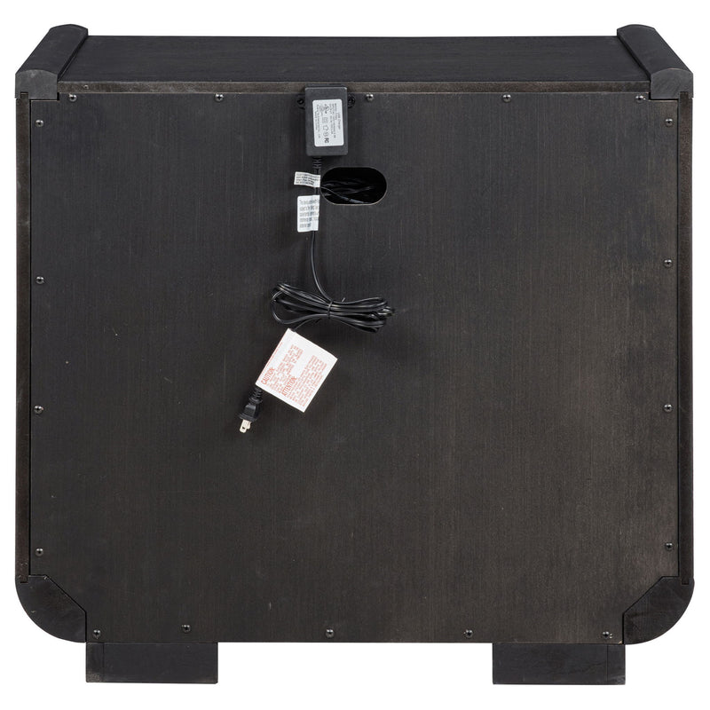Bangor - 2 Drawer LED Nightstand With USB - Black