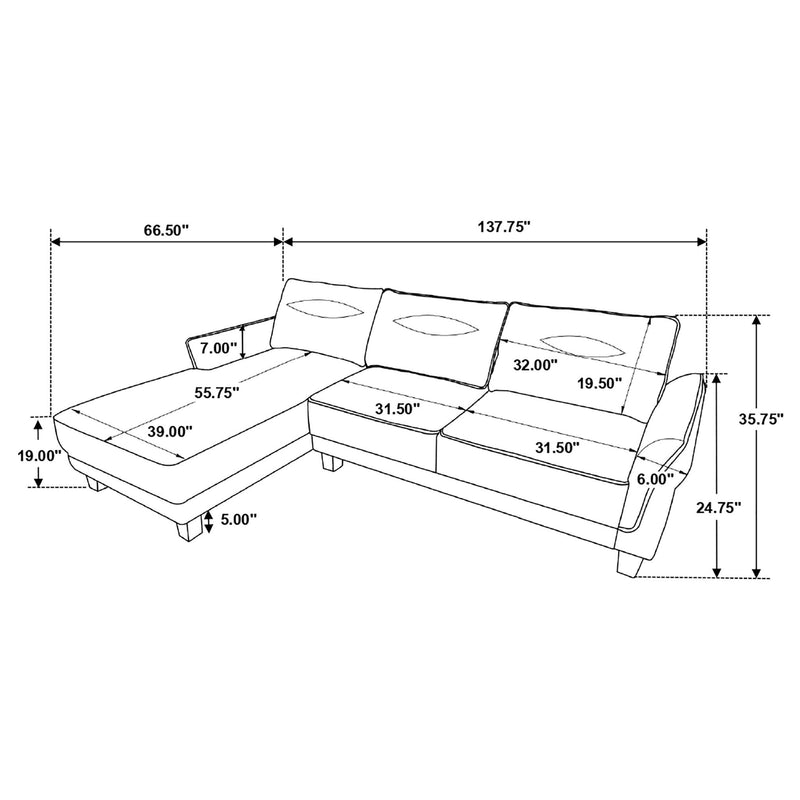 Verona - Loose Back Sectional Sofa - Gray