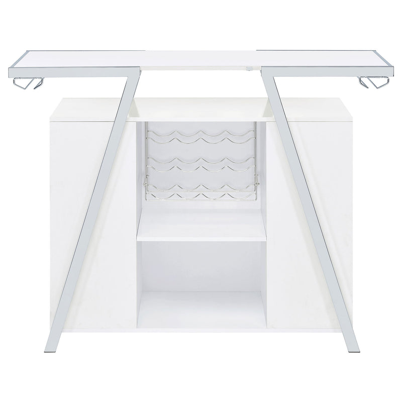 Katia - Wine Cabinet With LED Home Bar, 12 Bottle Storage - Gloss White