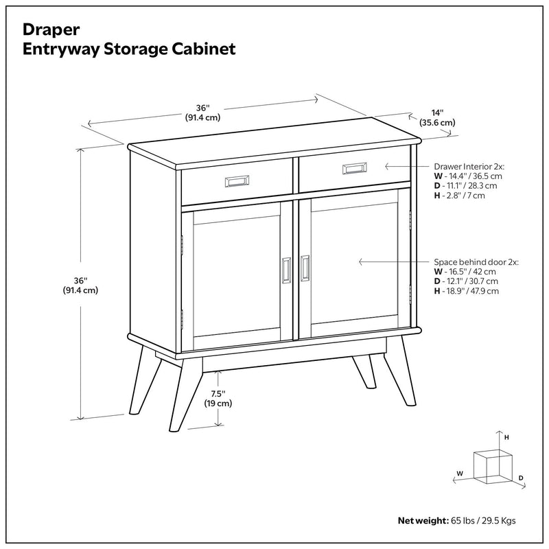 Draper - Entryway Storage Cabinet - Brown