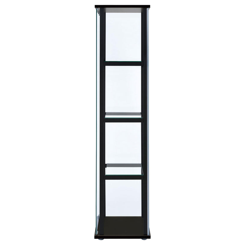 Cyclamen 4-shelf Clear Glass Curio Display Cabinet Black