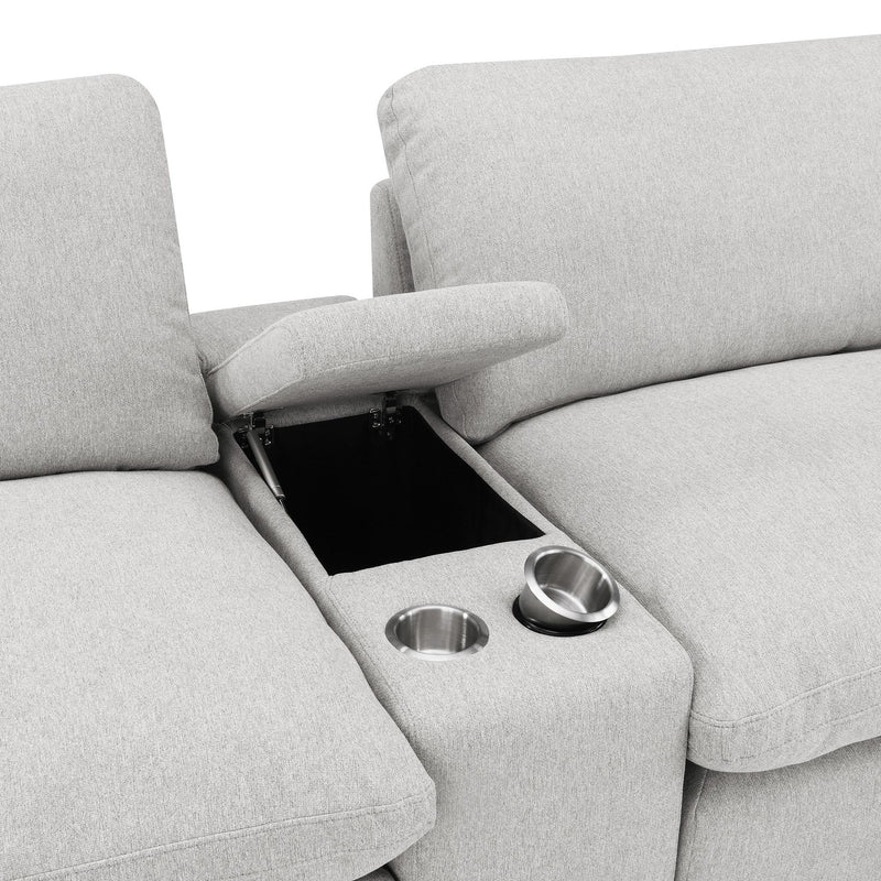 Collins Upholstered Modular Storage Console Grey