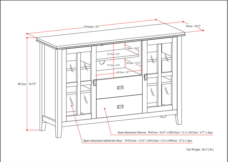 Artisan - Handcrafted, Tall TV Media Stand