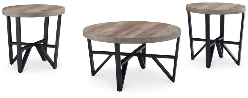 Deanlee - Occasional Table Set (Set of 3) - Grayish Brown / Black