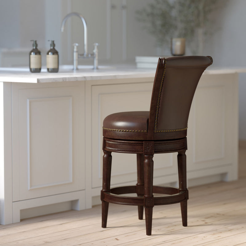 Swivel Barstool With High-Back