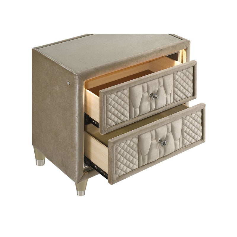 Mika - 2 Drawer LED Nightstand With USB
