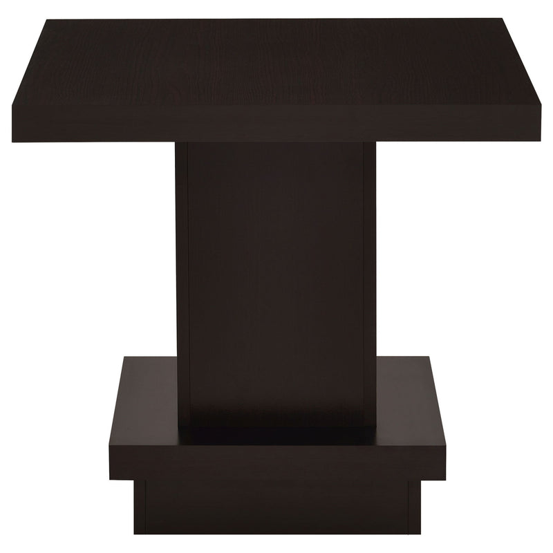 Mbala - Square Pedestal End Table - Cappuccino
