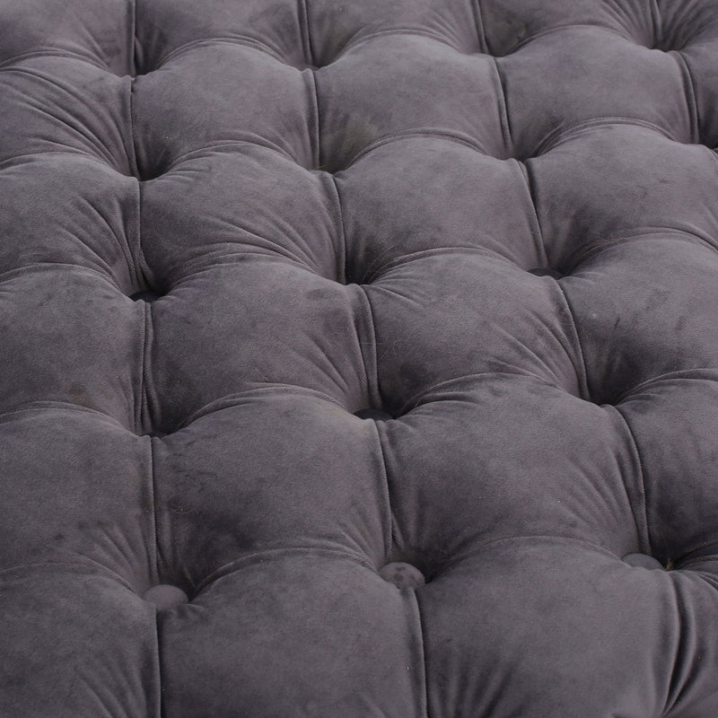 Modern Glam Ottoman With Upholstery And Button Tufted Design