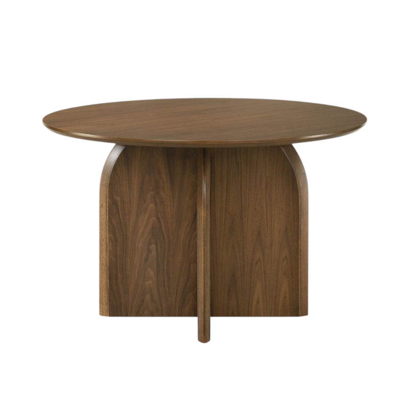 Delmon - Round Dining Table - Dark Walnut