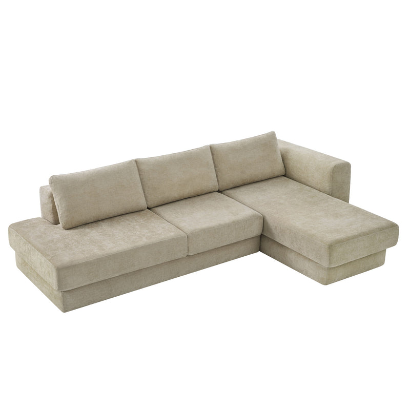 L-Shaped Modular Sofa With Double Layer Cushion