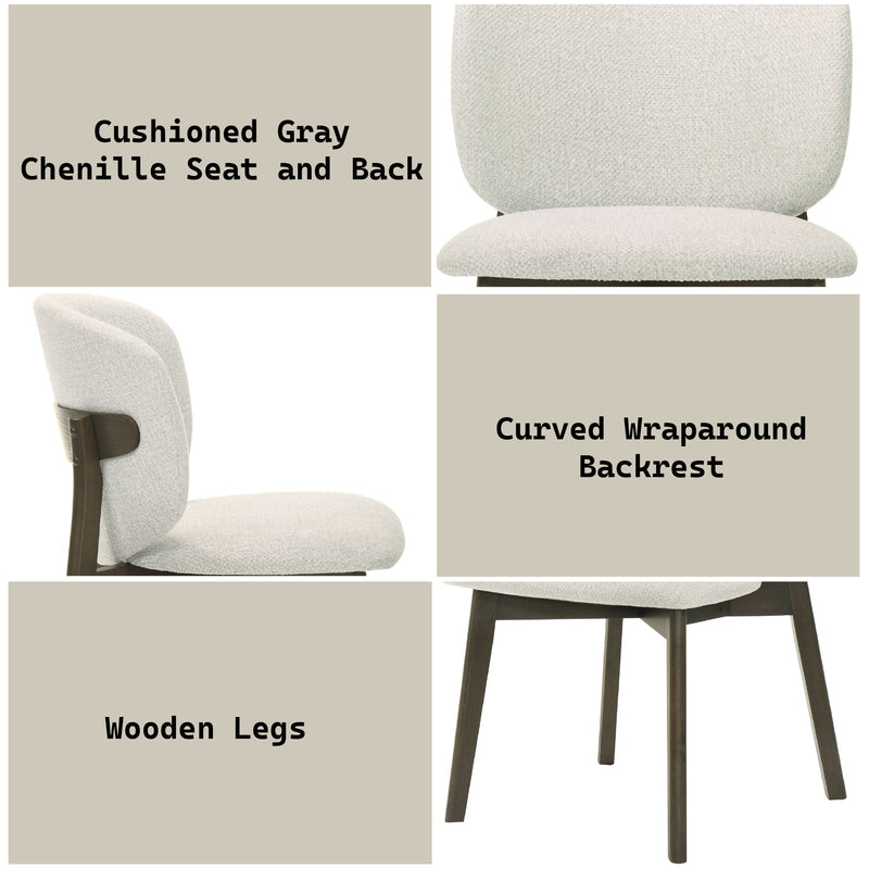 Mallin - Side Chair (Set of 2) - Gray / Walnut