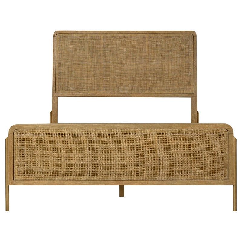 Arini Rattan California King Panel Bed Sand Wash and Natural