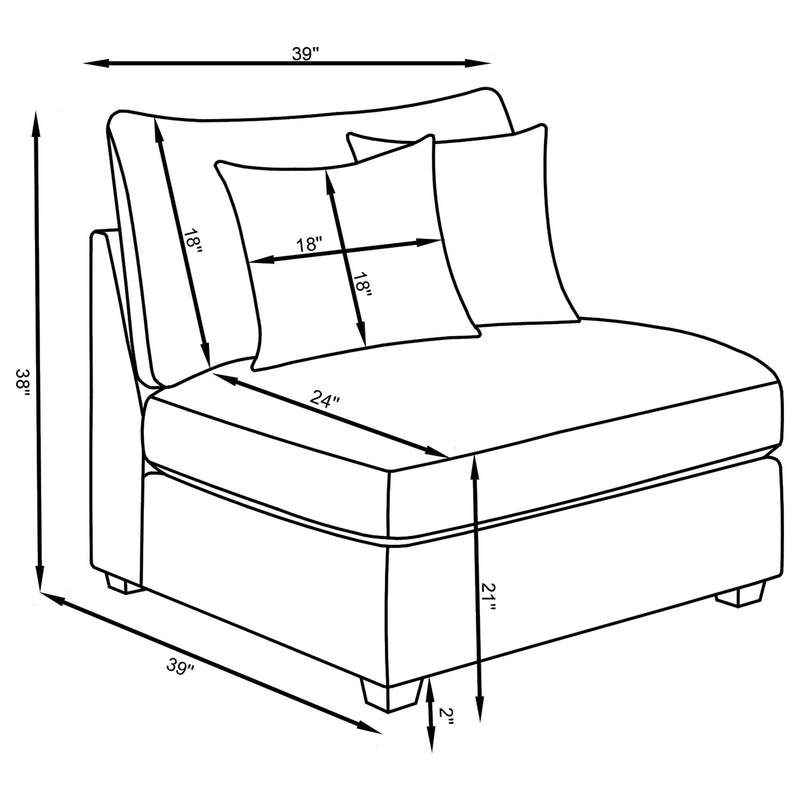 Cambria 6-piece Upholstered Modular Sectional Sofa Grey