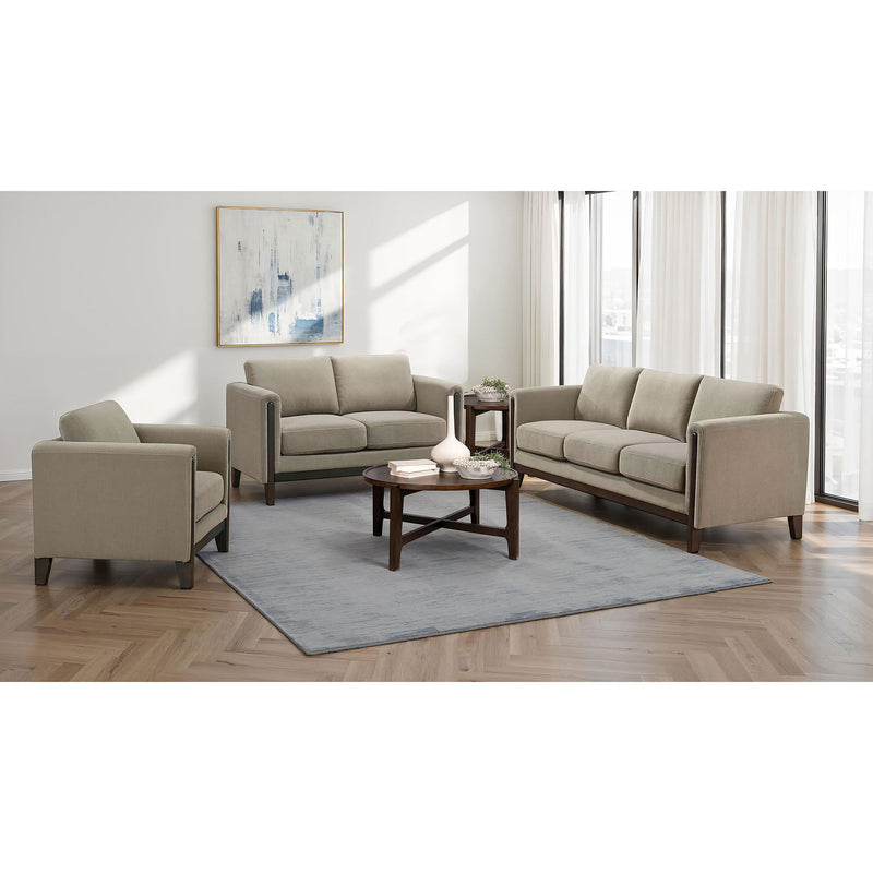 Fisher - Upholstered Panel Arm Sofa - Taupe