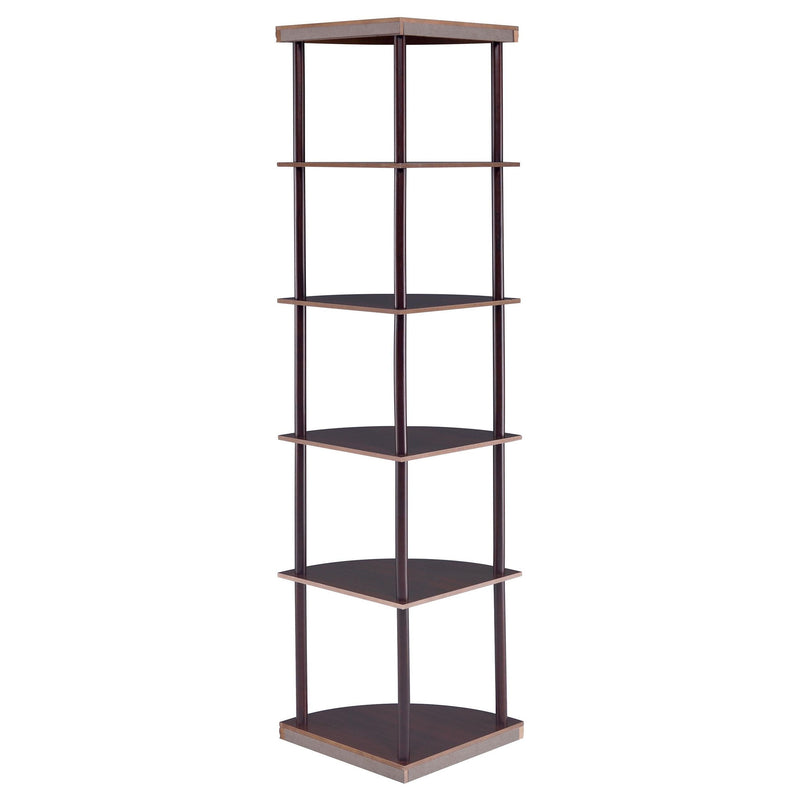 Bonwick 72-inch 5-shelf Corner Bookshelf Cappuccino