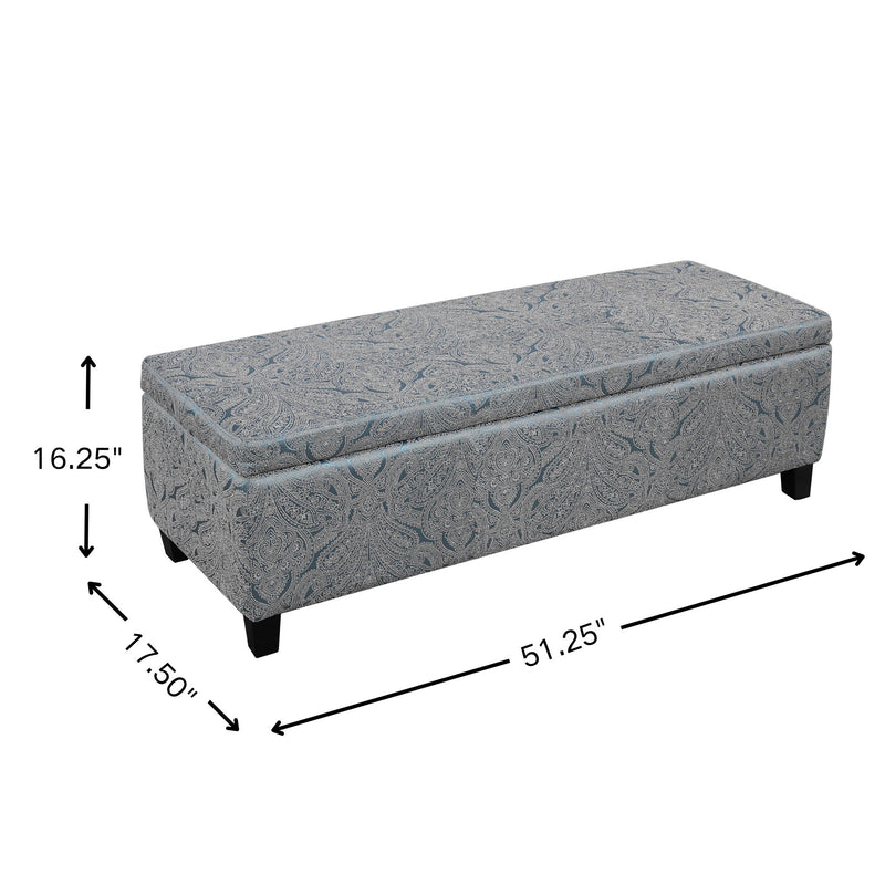 Indoor Storage Ottoman Bench With Hidden Storage - Pattern