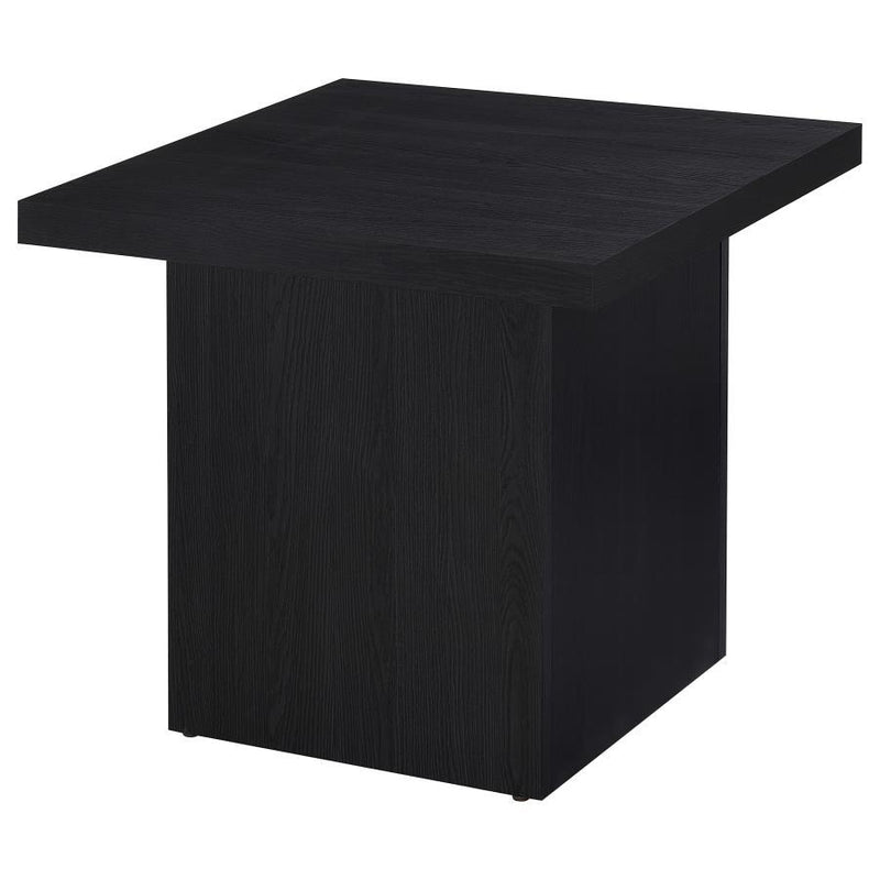 Devar - Square Engineered Laminate End Side Table - Black