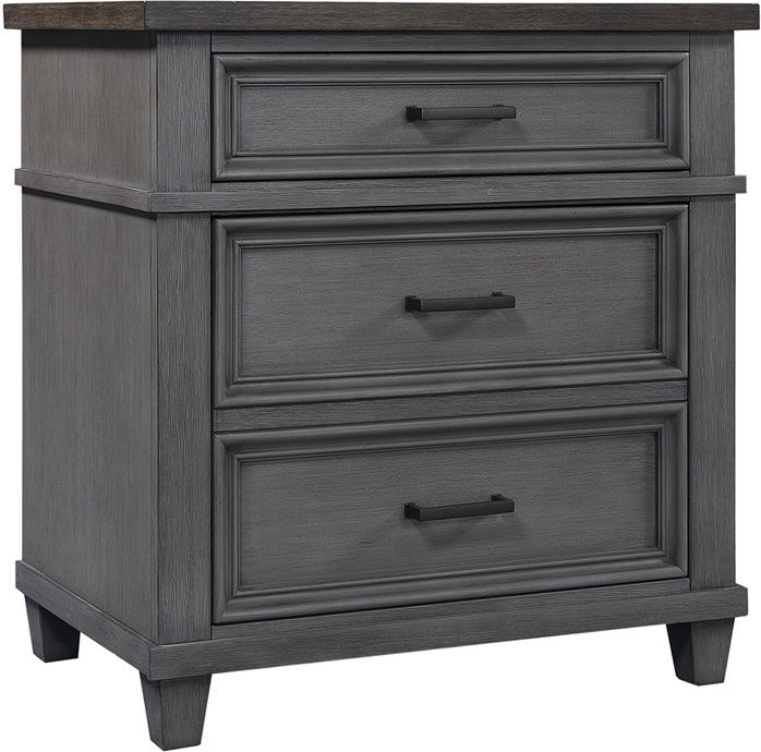 Caraway Grey 2 Drawer Nightstand
