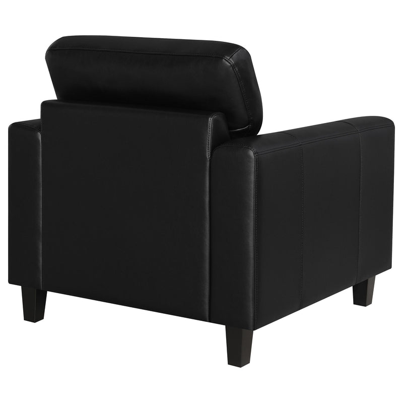 Scotland Faux Leather Upholstered Track Arm Chair Black