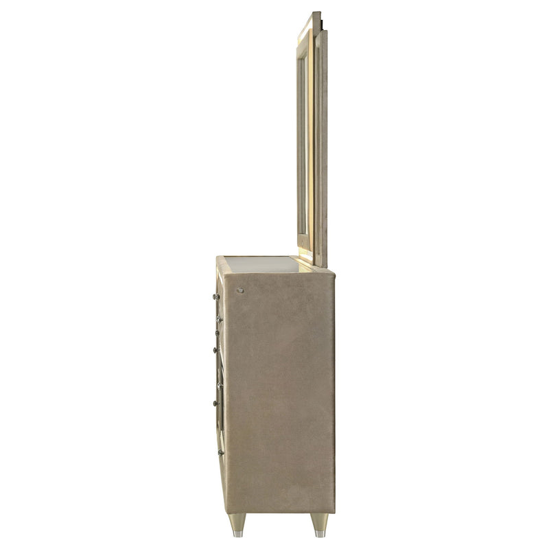 Mika - 8 Drawer LED Dresser And Mirror Set - Ivory