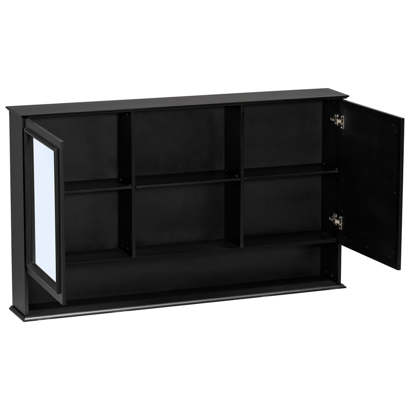 Wall Mounted Bathroom Medicine Cabinet With Double Mirrored Doors
