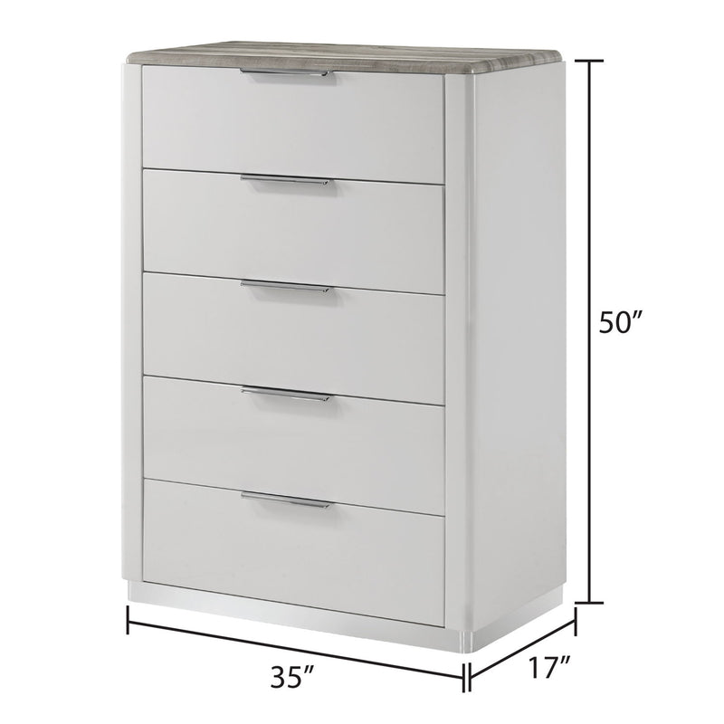 Jazz - 5 Drawer Chest - White
