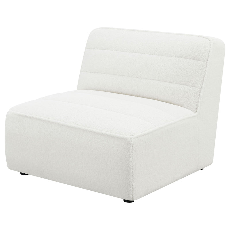 Bonnie - Upholstered Armless Chair With Channel Tufting - Ivory