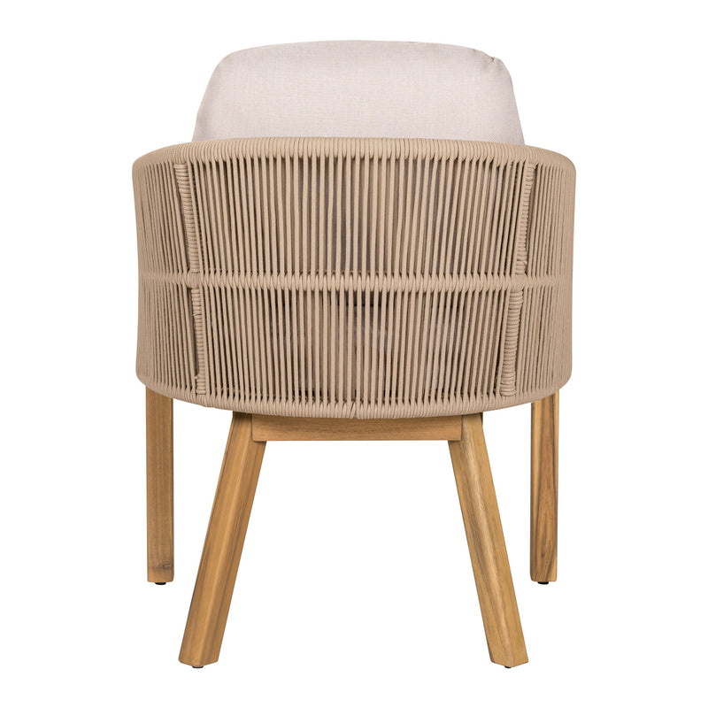 Grotta - Outdoor Dining Arm Chair (Set of 2) - Teak / Beige