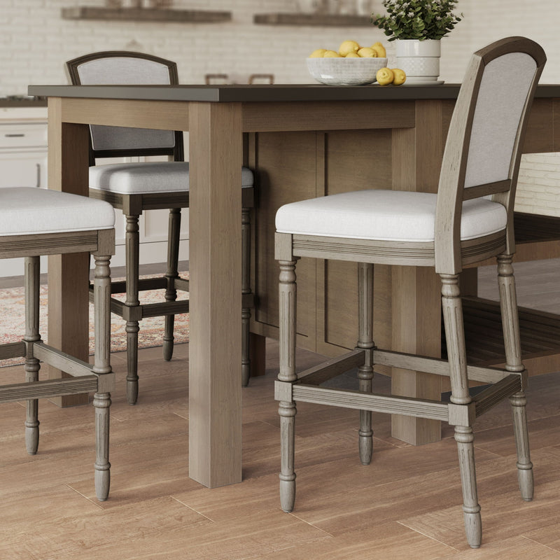 Stool With Upholstered Seat And Back