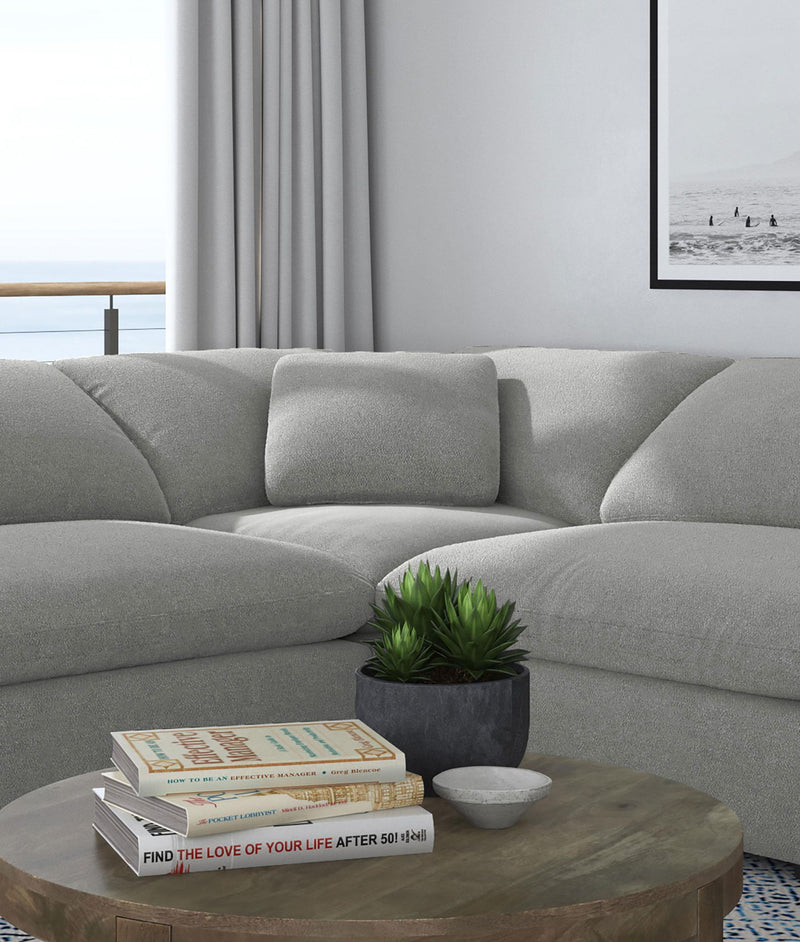 Raleigh Boucle Upholstered Corner Chair Grey