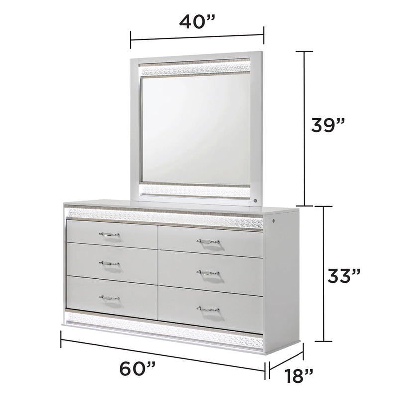 Glam - Bedroom Set With LED Headboard