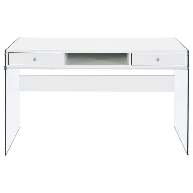Barretta - 2 Drawer Writing Desk - Gloss White