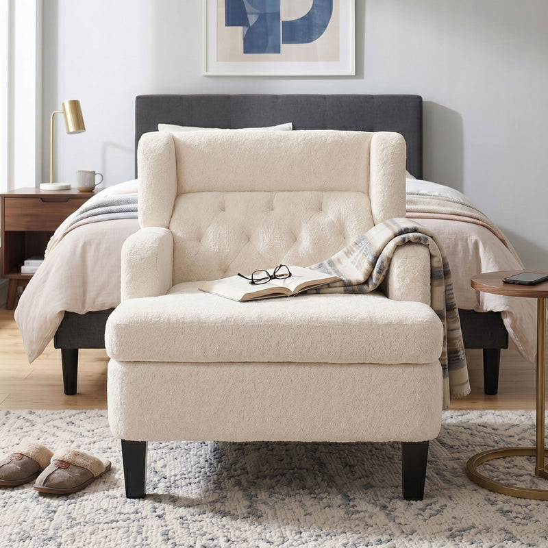 Modern Tufted Upholstered Accent Chair For Living Room