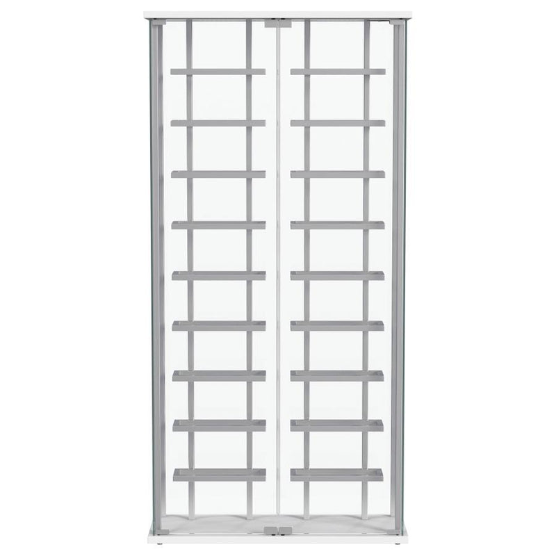 Montara - Tempered Glass Wine Storage LED Curio Cabinet - Chrome