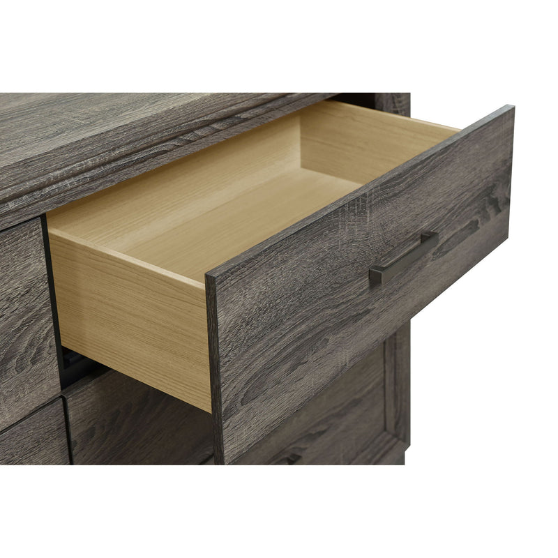 Funston - 6 Drawer Dresser With Mirror - Brown Oak