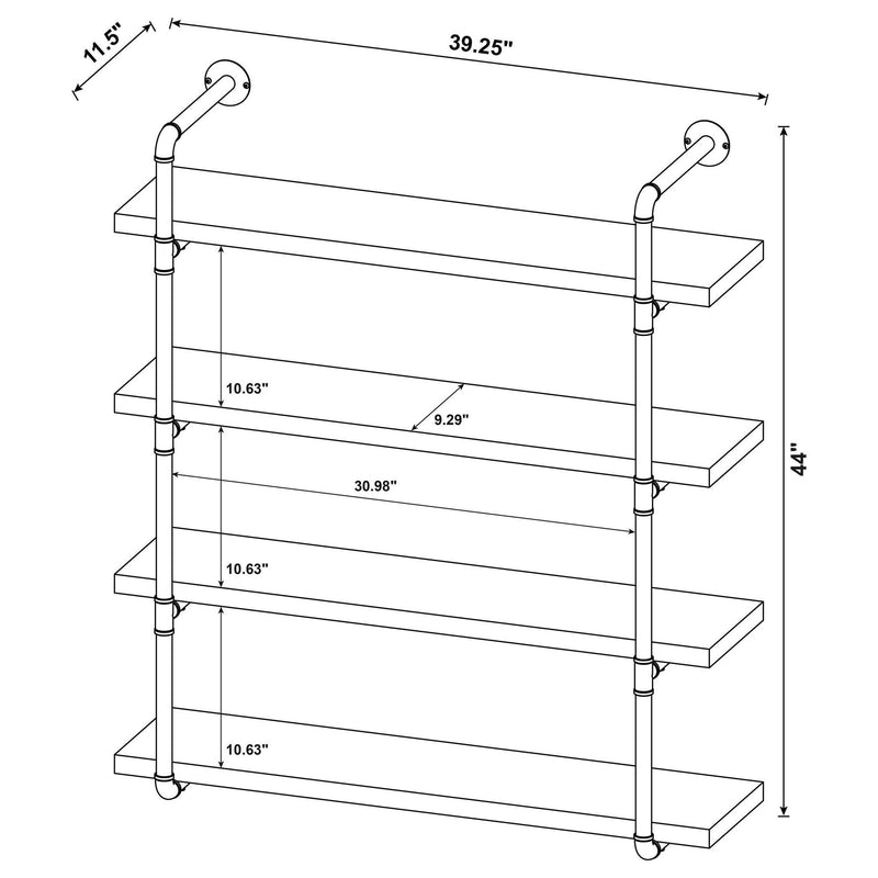 Elmcrest 39-inch 4-shelf Wall Bookshelf Grey Driftwood