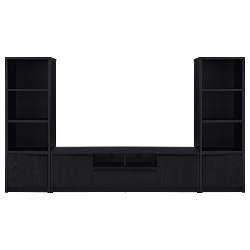 Winfield 3-piece Entertainment Center 78-inch TV Stand Black