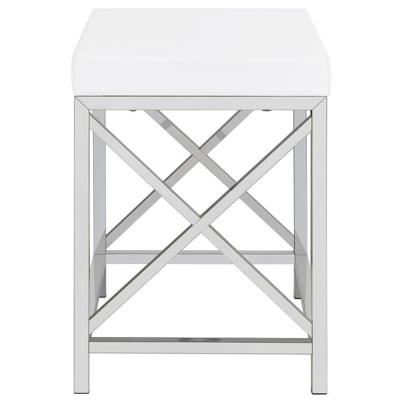 Eliza - Vanity Set With Lighting & Stool - White And Chrome