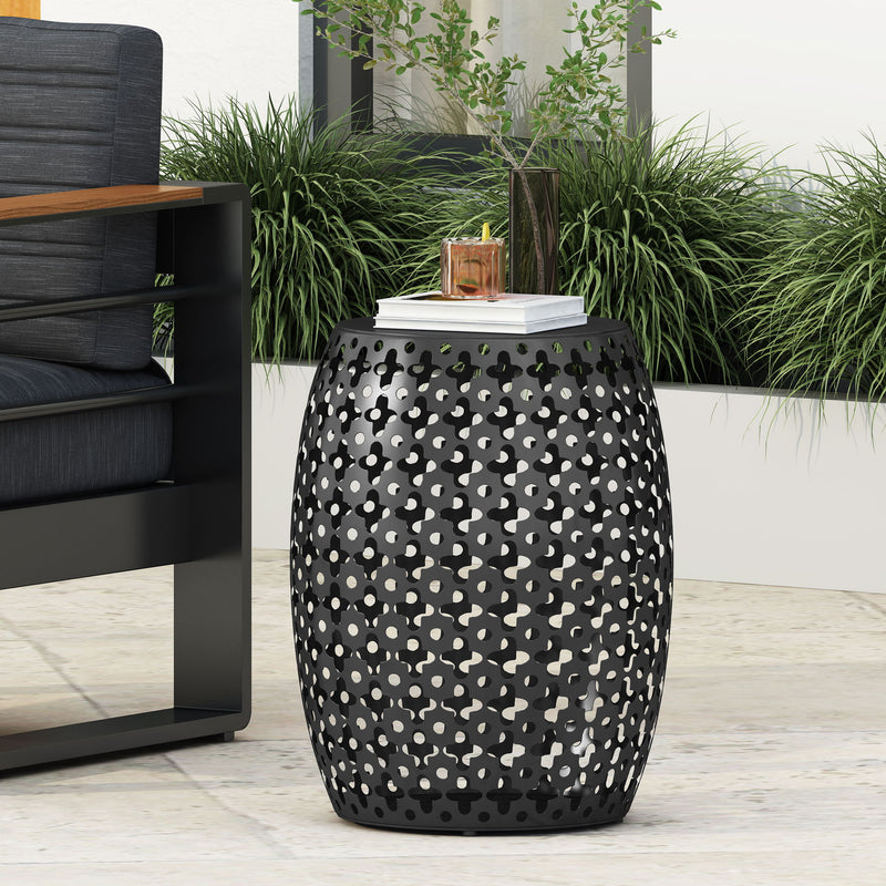 Metal End Table Large - Black