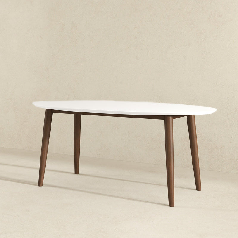 Ada - Oval Dining Table And 4 Side Chairs - White