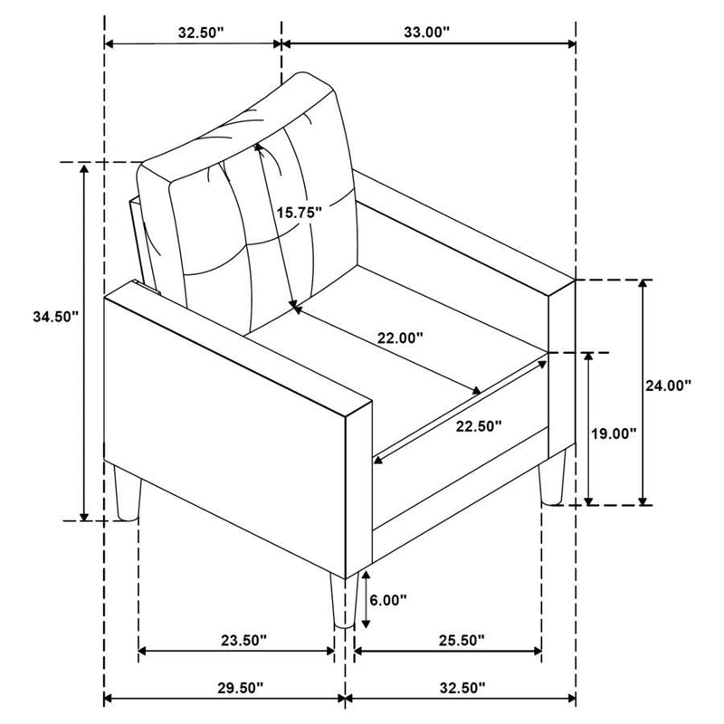 Bowen II - Upholstered Track Arm Sofa Set