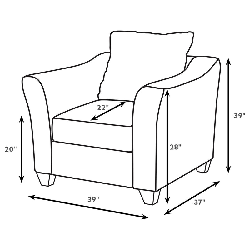 Salizar 3-piece Upholstered Flared Arm Sofa Set Grey